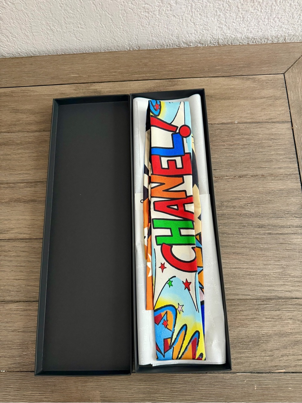 CHANEL CHANEL 26A COMIC CC MULTICOLOR Multicolor Graphic Logo Silk Twilly